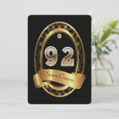 Invitation 92e anniversaire, homme de fête, couleur élégante (Debout devant)