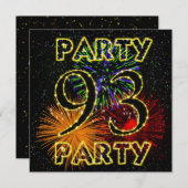 Invitation 93e anniversaire avec feu d'artifice (Devant / Derrière)