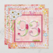 Invitation 93ème anniversaire style scrapbooking (Devant / Derrière)