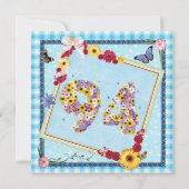 Invitation 94e fête d'anniversaire Fleurs d'invitation, papil (Devant)