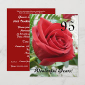 Invitation 95 années merveilleuses!-Fête d'anniversaire (Devant / Derrière)