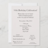 Invitation 95 Anniversaire Fête/Elégante Flore Blanche (Dos)