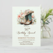 Invitation 95e anniversaire Bottes de fille Anniversaire Brun (Debout devant)