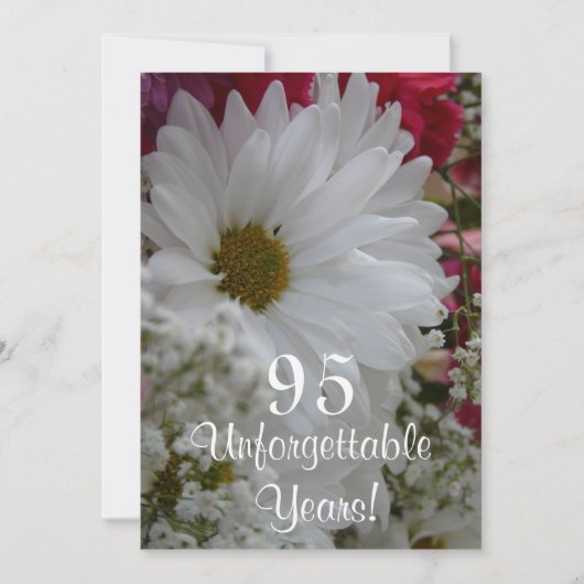 Invitation 95e anniversaire / Bouqet de la marguerite blanche (Devant)