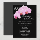 Invitation 95e anniversaire de fête Orchidées (Devant / Derrière)