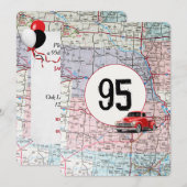 Invitation 95e Anniversaire de la fête Camion rouge Retro (Devant / Derrière)