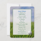 Invitation 95e anniversaire de la fête Thème de golf (Dos)