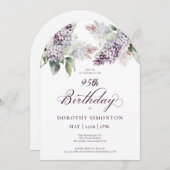 Invitation 95e Anniversaire de la Fleur Lilac de printemps vi (Devant / Derrière)