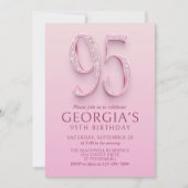 Invitation 95e anniversaire Diamants roses (Devant)
