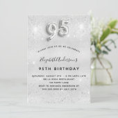 Invitation 95e anniversaire parties scintillant argent scinti (Debout devant)