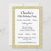 Invitation 95e anniversaire Random Number Motif Gold/White (Devant)