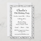 Invitation 95e anniversaire Random Number Motif noir/blanc (Devant)