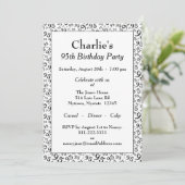 Invitation 95e anniversaire Random Number Motif noir/blanc (Debout devant)