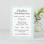 Invitation 95e anniversaire Random Number Motif Turquoise/bla (Debout devant)