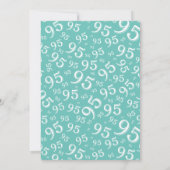 Invitation 95e anniversaire Random Number Motif Turquoise/bla (Dos)