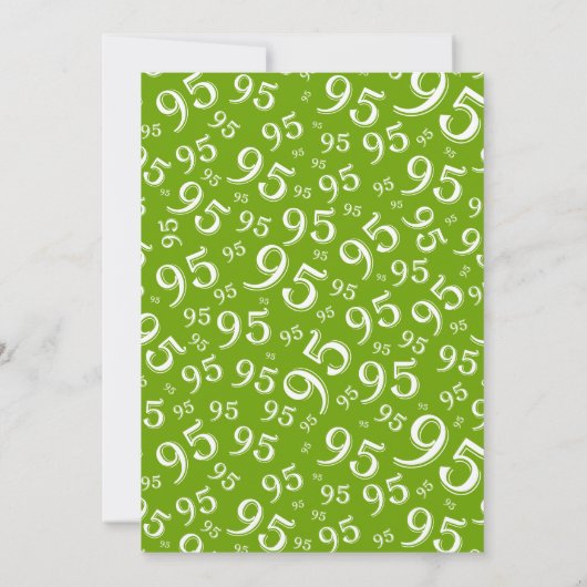 Invitation 95e anniversaire Random Number Motif Vert/Blanc (Dos)