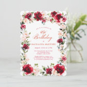 Invitation 95e anniversaire Rose rose rose rose rose rose ros (Debout devant)