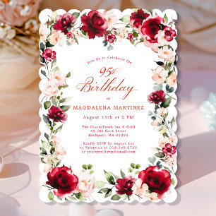 Invitation 95e anniversaire Rose rose rose rose rose rose ros