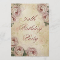 95e anniversaire Shabby Chic Roses et dentelle