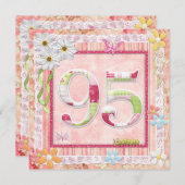 Invitation 95e anniversaire style scrapbooking (Devant / Derrière)