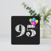 Invitation 95e fête d'anniversaire avec bouquet de ballons (Debout devant)