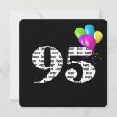 Invitation 95e fête d'anniversaire avec bouquet de ballons (Devant)
