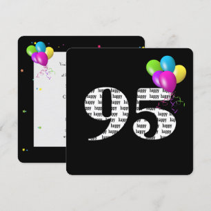 Invitation 95e fête d'anniversaire avec bouquet de ballons