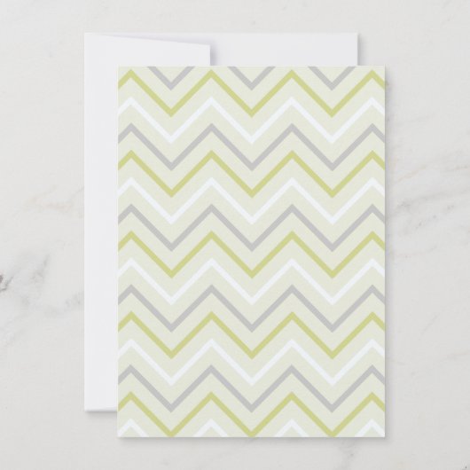 Invitation 96e Pois vert et gris et Chevron (Dos)