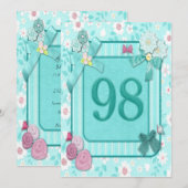 Invitation 98e anniversaire de fête (Devant / Derrière)