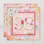 Invitation 98ème anniversaire style scrapbooking (Devant / Derrière)