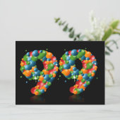 Invitation 99e fête d'anniversaire, avec bulles et balles (Debout devant)