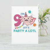Invitation 9e Anniversaire Axolotl Neuf Anniversaire Cute Axo (Debout devant)