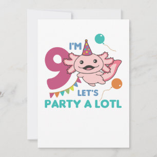 Invitation 9e Anniversaire Axolotl Neuf Anniversaire Cute Axo
