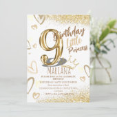 Invitation 9e anniversaire de gloire d'or Fête Glamour Fille (Debout devant)