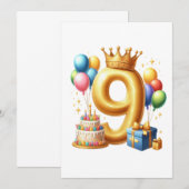 Invitation 9e anniversaire doré (Devant / Derrière)