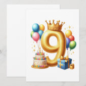 Invitation 9e anniversaire doré (Devant / Derrière)