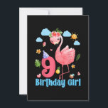 Invitation 9e anniversaire Filles Flamant rose 9 ans Tropical<br><div class="desc">Funny Flamingo Gift for men,  Gift for women,  wife,  husband,  son,  daughter,  grandson,  granddaughter. Design Gift Idea for Birthday,  Christmas,  Anniversary,  Fathers day,  Mothers Day,  matching outfit men,  women,  father,  wife,  teacher.</div>