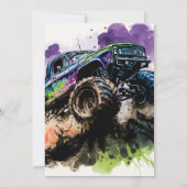 Invitation 9e anniversaire Monster Truck Smash Crash Garçon E (Dos)