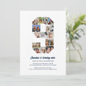 Invitation 9e anniversaire Numéro 9 Photo personnalisée Colla (Debout devant)