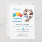 Invitation 9e anniversaire photo collage numéro 9 Garçon (Devant)