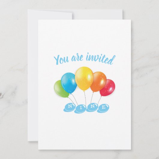 Invitation 9e anniversaire photo collage numéro 9 Garçon (Dos)