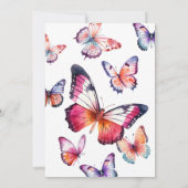 Invitation 9e anniversaire pour fille avec de beaux papillons (Dos)