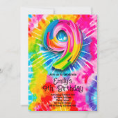 Invitation 9e Anniversaire Tie Dye (Devant)