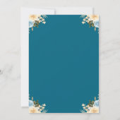 Invitation 9e anniversaire Turquoise Fleur photo Collage bleu (Dos)