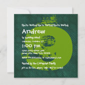 Invitation 9e fête d'anniversaire 9 ans Grunge Green Dots (Dos)