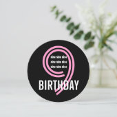 Invitation 9e fête d'anniversaire moderne rose et noir W689B2 (Debout devant)