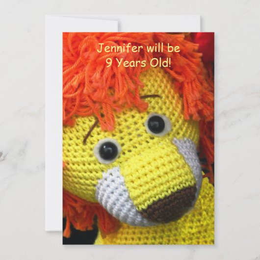 Invitation 9e fête d'anniversaire, nom, Chien jaune Coiffure (Devant)