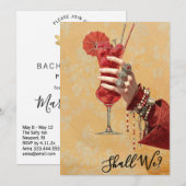 Invitation *~* A101 16 Cocktail Élégant PHOTO EVJF (Devant / Derrière)