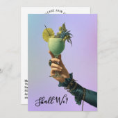 Invitation *~* A101 2 Cocktail PHOTO Orné EVEILLETTE I (Devant / Derrière)