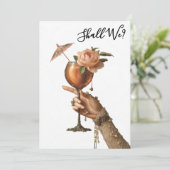 Invitation *~* A101 3 Cocktail Orné PHOTO ENTERREMENT DE VIE  (Debout devant)